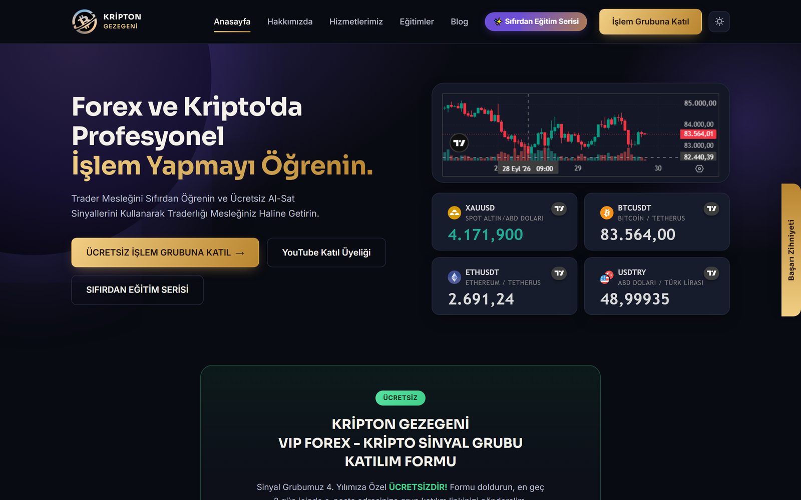 Kripton Gezegeni web sitesinin ana sayfası